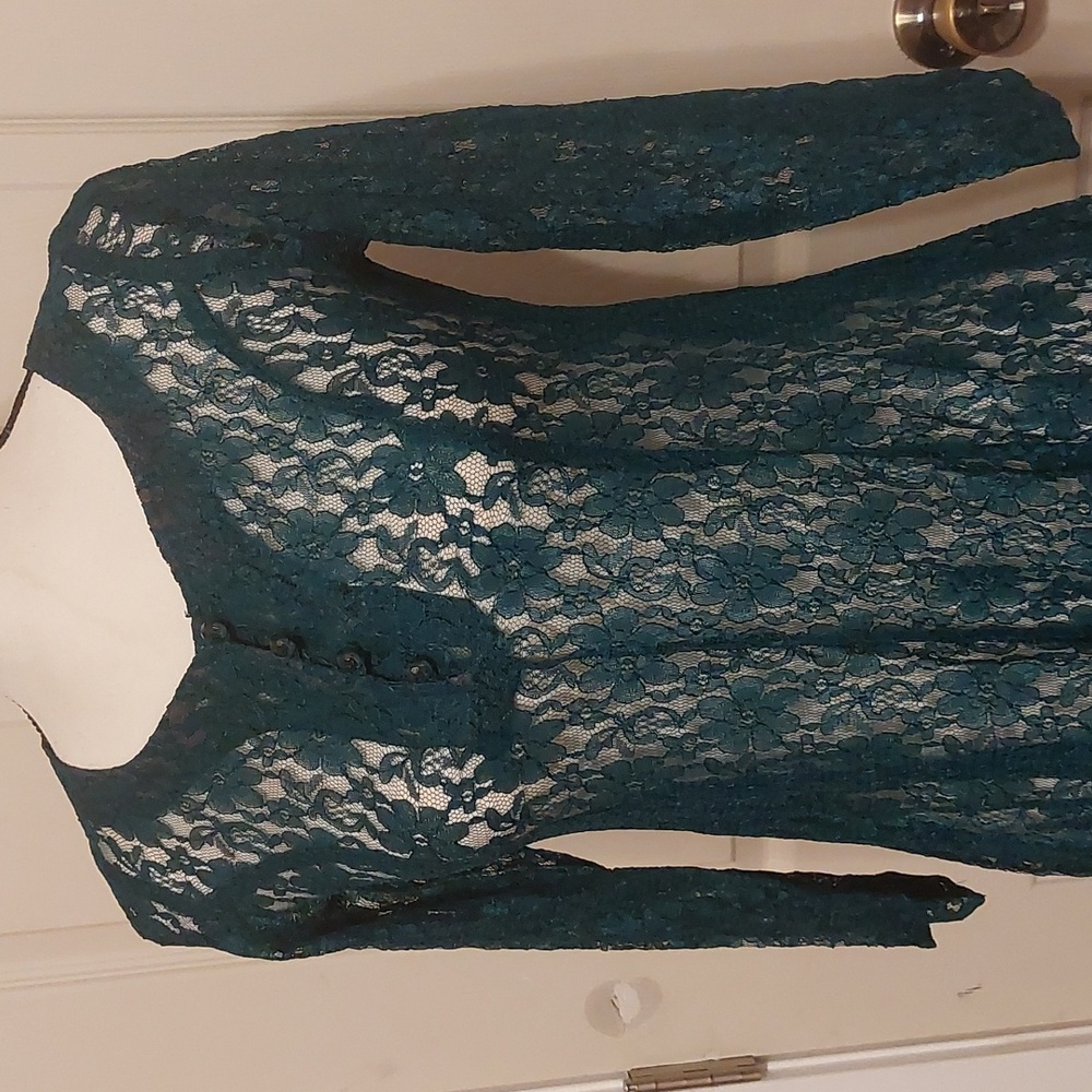 Vtg Jazz Kids Green Sheer Lace Christmas Holiday Dress Girls 14 See Details